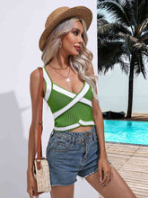 Load image into Gallery viewer, Contrast Crisscross Knit Tank
