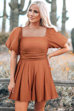 Load image into Gallery viewer, Square Neck Pleated Romper with Pockets
