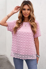 Load image into Gallery viewer, Swiss Dot Round Neck Blouse
