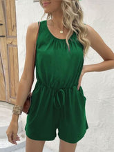 Load image into Gallery viewer, Pocketed Round Neck Sleeveless Romper
