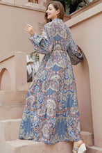 Load image into Gallery viewer, Plus Size Printed Mock Neck Buttoned Maxi Dress
