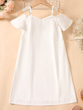 Load image into Gallery viewer, Girls Cold-Shoulder Flutter Sleeve Dress
