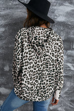 Load image into Gallery viewer, Leopard Print Drawstring Hoodie with Kangaroo Pocket
