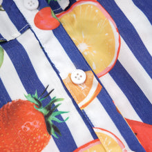 Load image into Gallery viewer, Fruit Striped Collared Sleeveless Shirt
