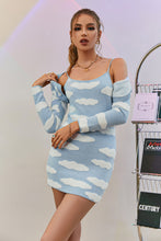 Load image into Gallery viewer, Cloud Print Spaghetti Strap Knit Dress
