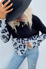 Load image into Gallery viewer, Leopard Color Block Sweater
