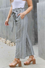 Load image into Gallery viewer, Heimish Find Your Path Full Size Paperbag Waist Striped Culotte Pants
