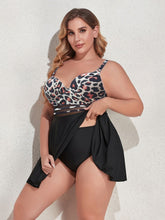 Load image into Gallery viewer, Plus Size Two-Tone Swim Dress and Bottoms Set
