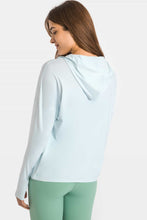 Load image into Gallery viewer, Zip Up Dropped Shoulder Hooded Sports Jacket
