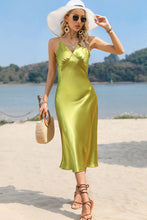 Load image into Gallery viewer, Spaghetti Strap Satin Midi Dress
