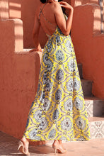 Load image into Gallery viewer, Printed Backless Plunge Split Maxi Dress
