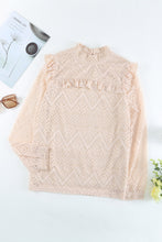 Load image into Gallery viewer, Ruffled Lace Mock Neck Blouse
