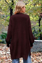 Load image into Gallery viewer, Openwork Long Sleeve Open Front Slit Cardigan
