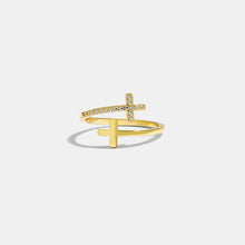 Load image into Gallery viewer, Zircon 925 Sterling Silver Double Cross Bypass Ring

