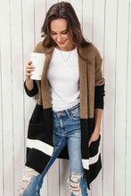 Load image into Gallery viewer, Color Block Dropped Shoulder Longline Cardigan
