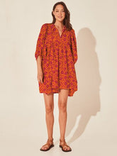 Load image into Gallery viewer, Floral Tie Neck Balloon Sleeve Dress
