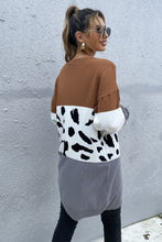 Load image into Gallery viewer, Leopard Color Block Cardigan
