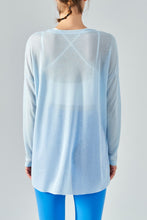 Load image into Gallery viewer, Round Neck Slit Sheer Tunic Sports Top

