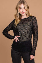 Load image into Gallery viewer, Culture Code Full Size Round Neck Mesh Perspective Top
