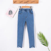 Load image into Gallery viewer, Kids Hem Detail Elastic Waist Jeans
