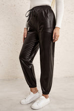 Load image into Gallery viewer, Elastic Waist PU Leather Joggers
