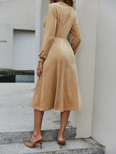 Load image into Gallery viewer, Lace Trim Decorative Button Bead Detail Dress
