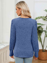 Load image into Gallery viewer, Lace Detail V-Neck Ribbed Blouse
