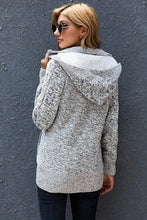 Load image into Gallery viewer, Cable-Knit Fleece Lining Button-Up Hooded Cardigan
