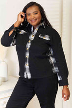 Load image into Gallery viewer, Double Take Plaid Collared Dropped Shoulder Jacket
