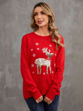 Load image into Gallery viewer, Sequin Reindeer Graphic Sweater
