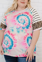 Load image into Gallery viewer, Plus Size Tie-Dye Mixed Print Raglan Sleeve T-Shirt
