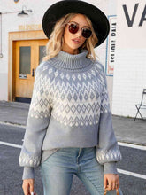Load image into Gallery viewer, Turtleneck Lantern Sleeve Sweater
