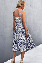 Load image into Gallery viewer, Floral Frill Trim Scoop Neck Spaghetti Strap Dress
