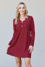 Load image into Gallery viewer, Heimish Chicago Skyline Full Size Ribbed Henley Dress
