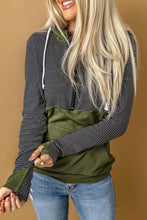 Load image into Gallery viewer, Striped Color Block Half-Zip Hoodie
