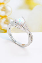 Load image into Gallery viewer, 925 Sterling Silver Heart Opal Crisscross Ring
