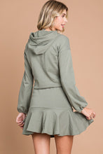 Load image into Gallery viewer, Culture Code Full Size Drawstring Dropped Shoulder Hooded Mini Dress
