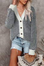 Load image into Gallery viewer, Waffle-Knit Drop Shoulder Button-Down Cardigan
