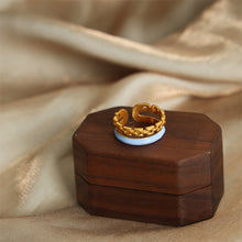 Load image into Gallery viewer, Enamel 18K Gold-Plated Open Ring
