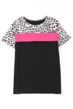 Load image into Gallery viewer, Leopard Color Block Short Sleeve Tee
