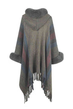 Load image into Gallery viewer, Color Block Fringe Detail Poncho
