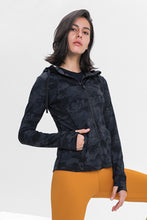 Load image into Gallery viewer, Drawstring Detail Zip Up Sports Jacket with Pockets
