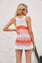 Load image into Gallery viewer, Striped Openwork Sleeveless Knit Top
