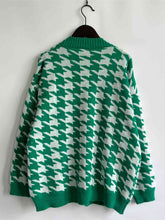 Load image into Gallery viewer, Houndstooth Botton Front  Cardigan with Pockets
