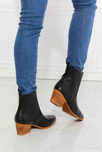 Load image into Gallery viewer, MMShoes Love the Journey Stacked Heel Chelsea Boot in Black
