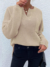 Load image into Gallery viewer, Notched Long Sleeve Sweater
