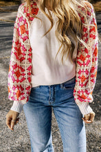 Load image into Gallery viewer, Flower Element Openwork Round Neck Sweater
