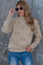 Load image into Gallery viewer, Mock Neck Frayed Trim Sweater
