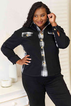 Load image into Gallery viewer, Double Take Plaid Collared Dropped Shoulder Jacket
