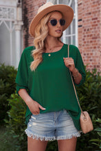 Load image into Gallery viewer, Round Neck Dolman Sleeve Textured Blouse
